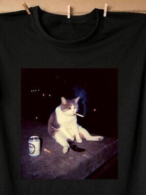 Funny Cat Smoke Shirt, Funny Smoking Cat Meme Shirt